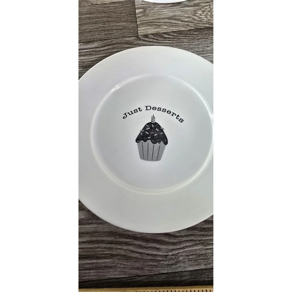 Unbranded Dessert Plates Set of‎ 2 White 